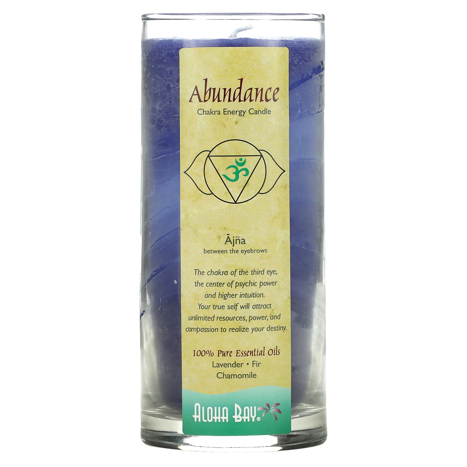 Aloha, Candle Chakra Energy Jar Abundance Indigo, 11 Oz UPC 760860261026 | HiLife Vitamins