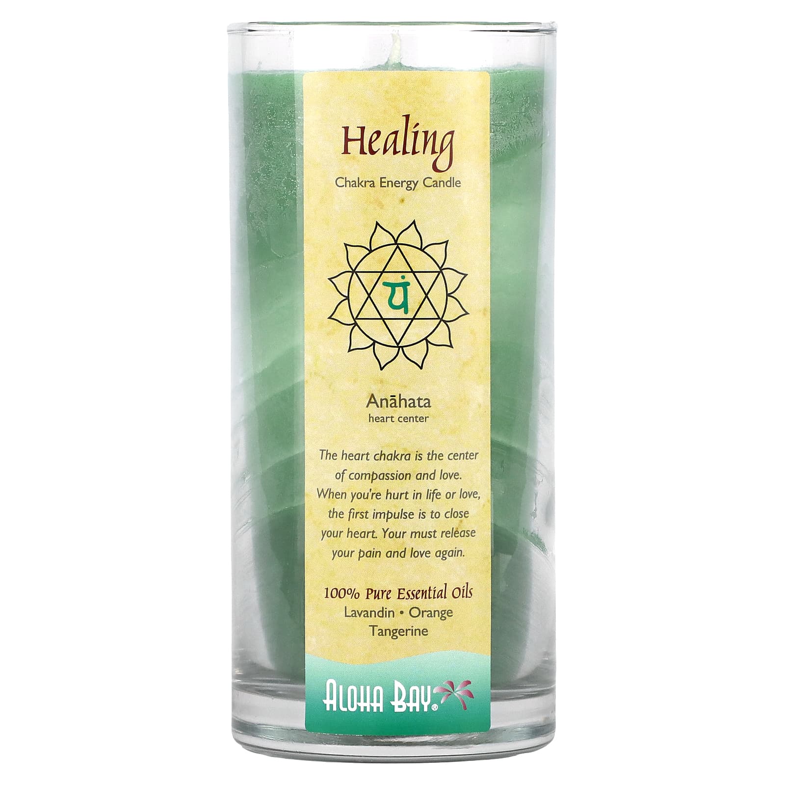 Aloha, Candle Chakra Energy Jar Healing Green, 11 Oz UPC 760860261040 | HiLife Vitamins
