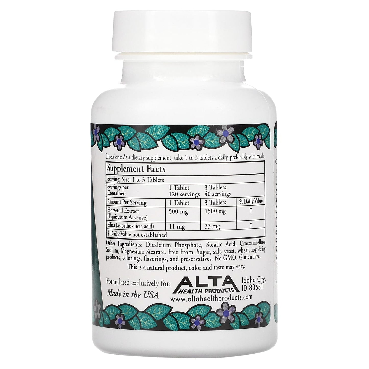 Alta Health Products, Sil-X-Silica, 120 Tablets UPC 076920000222 | Hilife Vitamins