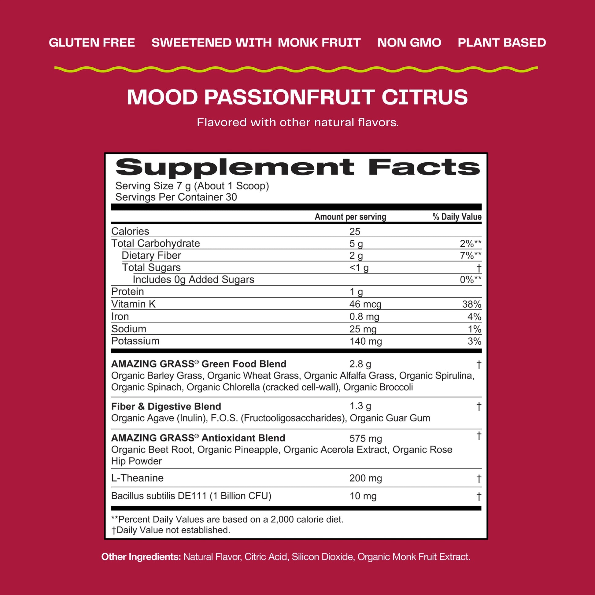 Amazing Grass, Greens Blend, Mood, Passionfruit Citrus, 7.4 oz (210 G) UPC 829835009152 | HiLife Vitamins
