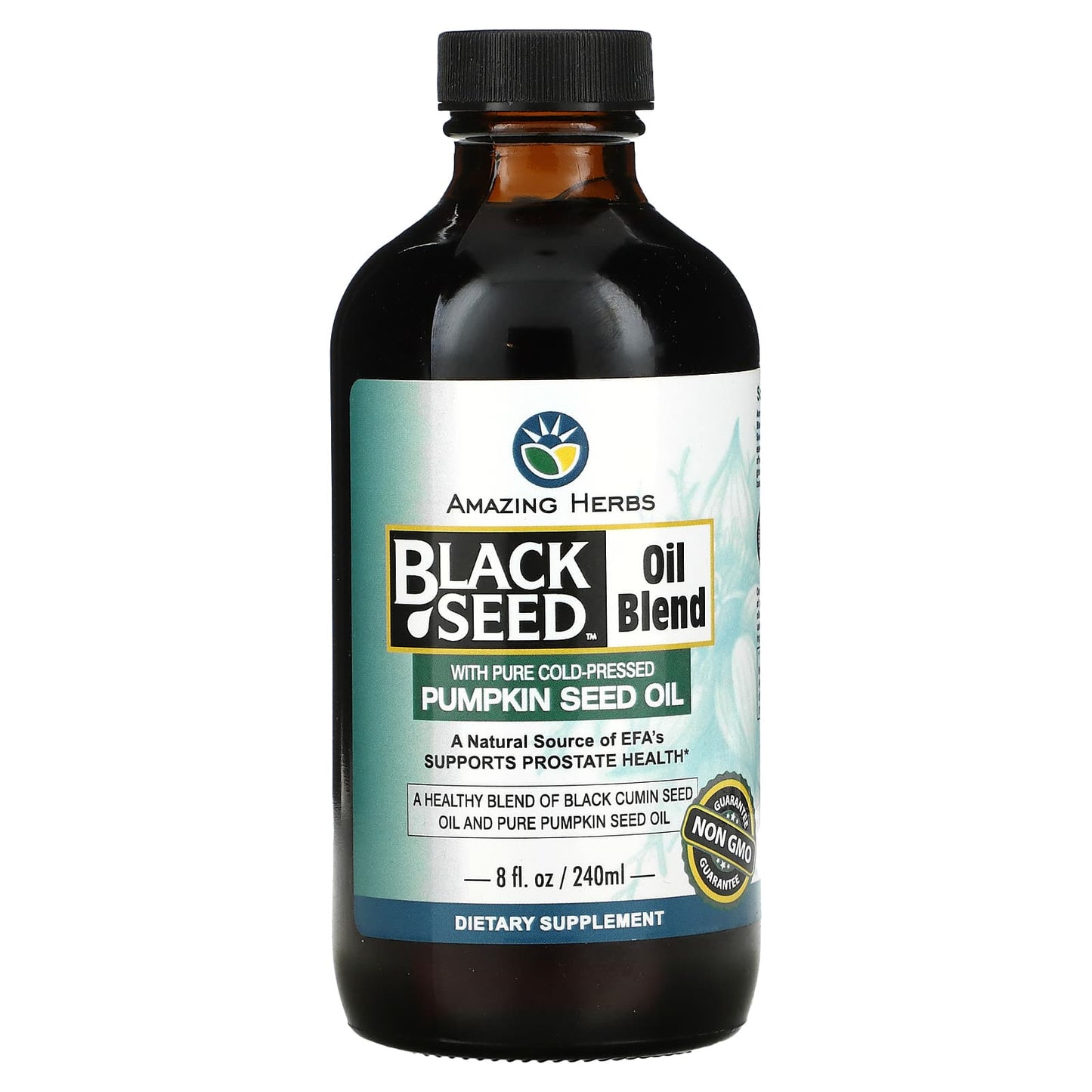 Amazing Herbs, Black Seed with Pumpkin Seed Oil Blend, 8 Oz UPC 665231140088 | Hilife Vitamins