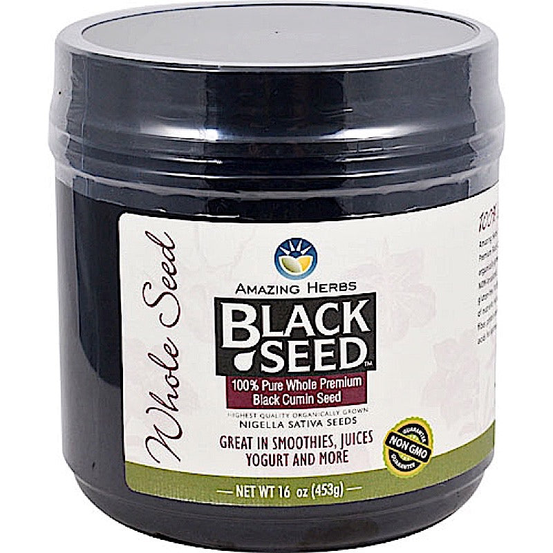 Amazing Herbs, Black Seed Whole Seed, 16 Oz seeds UPC 665231861167 | Hilife Vitamins