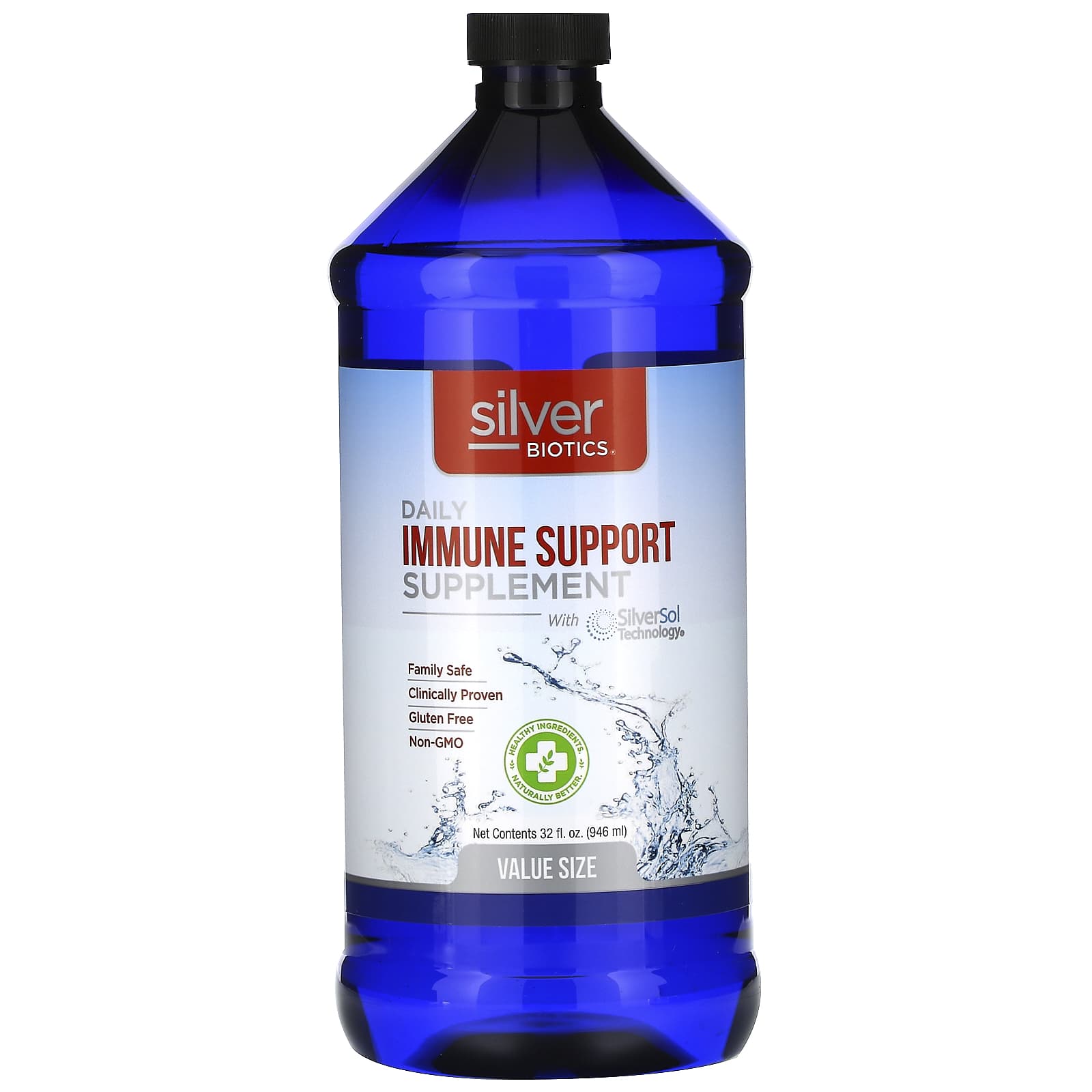 American Biotech Labs, Silver Biotics, Daily Liquid Immune Support, 32 fl oz UPC 831060001320 | Hilife Vitamins