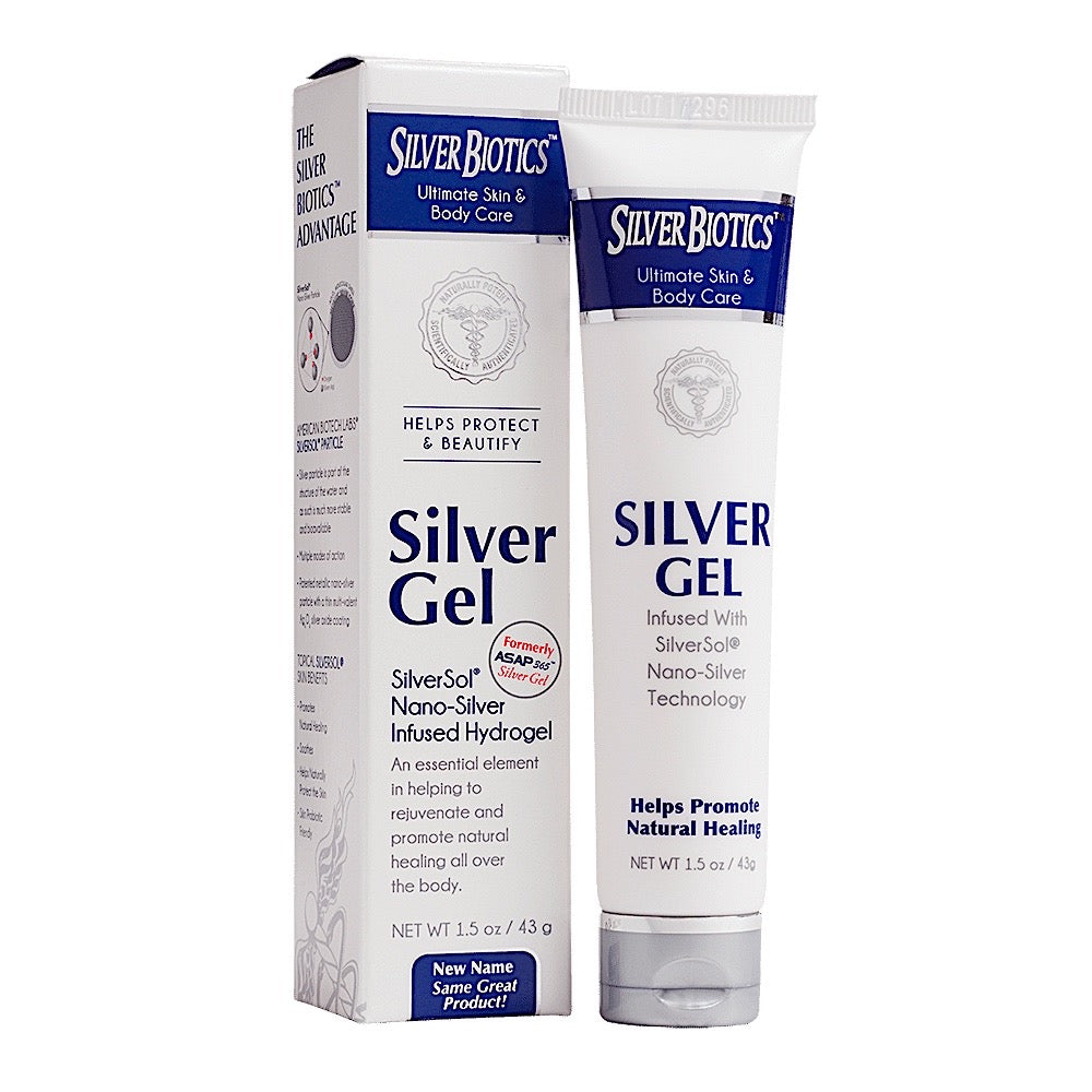 American Biotech Labs, Silver Biotics, Silver Gel, Ultimate Skin & Body Care, 1.5 oz UPC 831060002419 | Hilife Vitamins