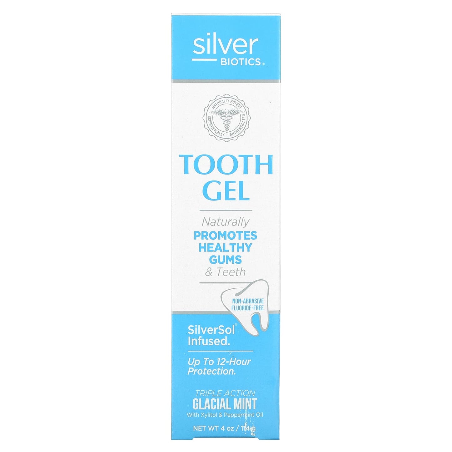 American Biotech Labs, Silver Biotics, Tooth Gel, Glacial Mint, 4 oz UPC 831060002440 | Hilife Vitamins