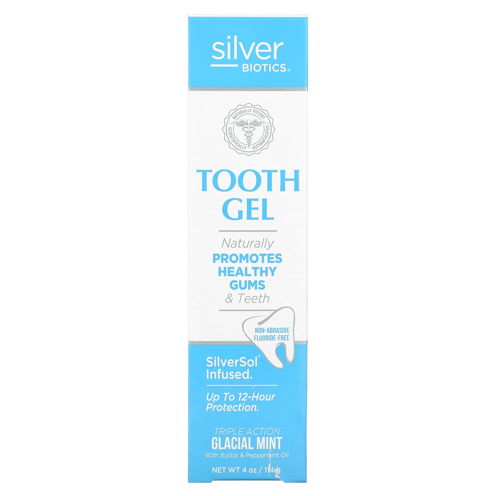American Biotech Labs, Silver Biotics, Tooth Gel, Glacial Mint, 4 oz UPC 831060002440 | Hilife Vitamins
