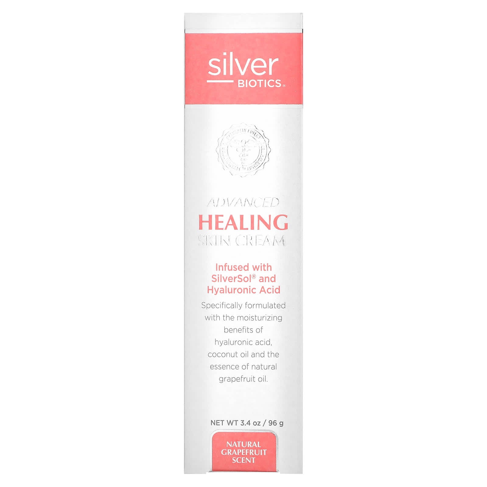 American Biotech Labs, Silver Biotics, Advanced Healing Skin Cream, Natural Grapefruit Scent, 3.4 Oz UPC 831060004666