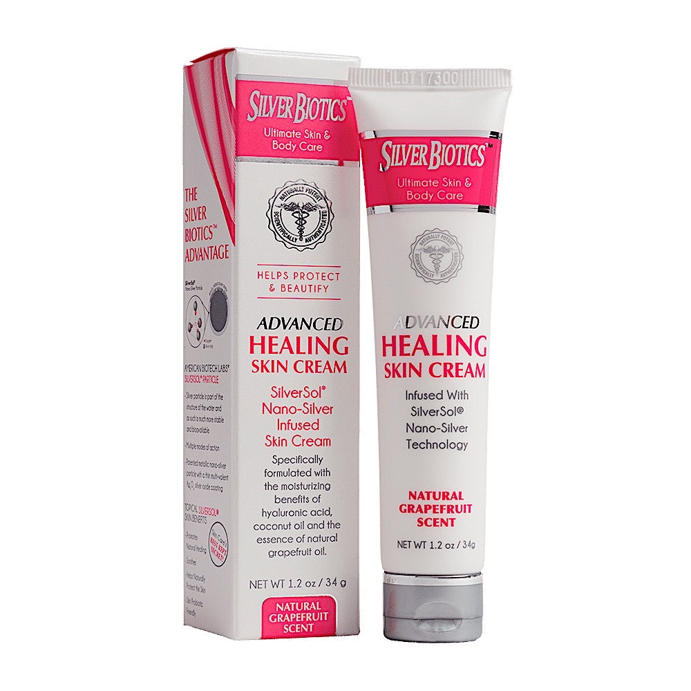 American Biotech Labs, Silver Biotics, Advanced Healing Skin Cream, Natural Grapefruit Scent, 1.2 Oz UPC 831060004673
