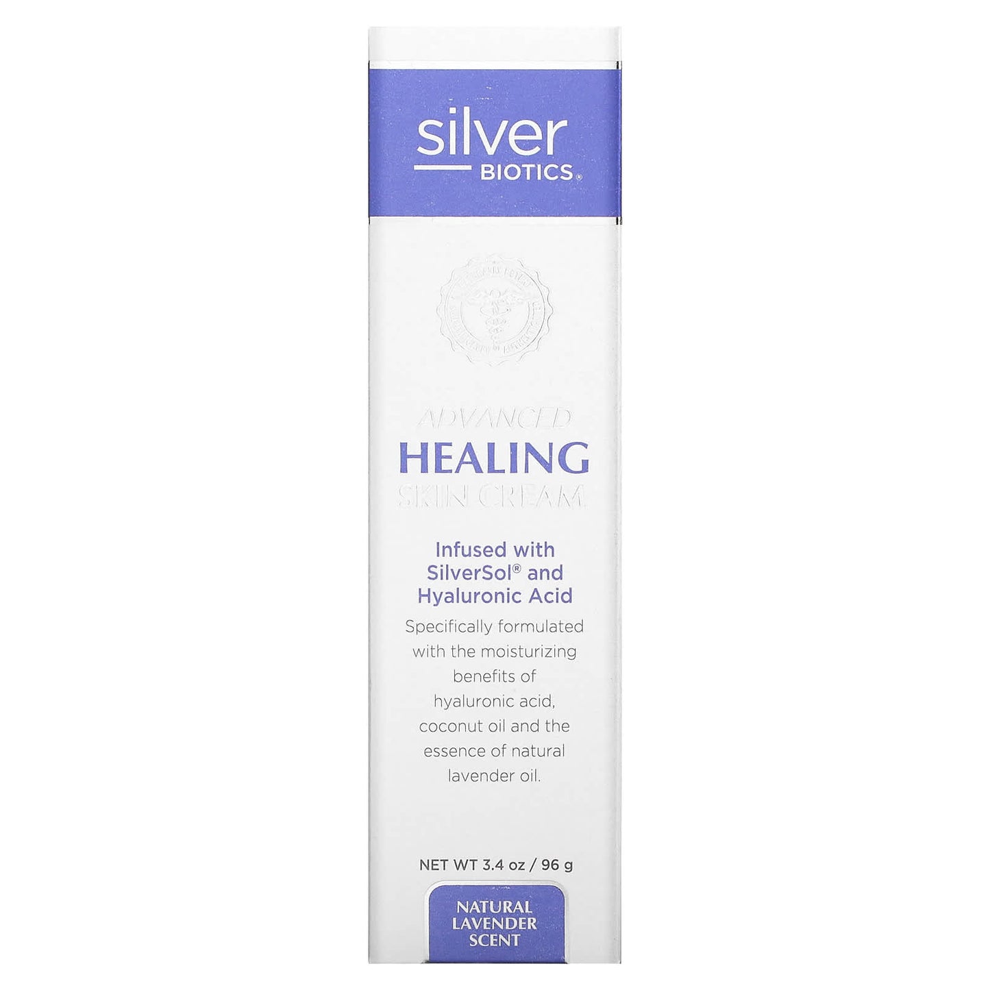 American Biotech Labs, Silver Biotics, Advanced Healing Skin Cream Lavender Scented, 3.4 oz UPC 831060004758