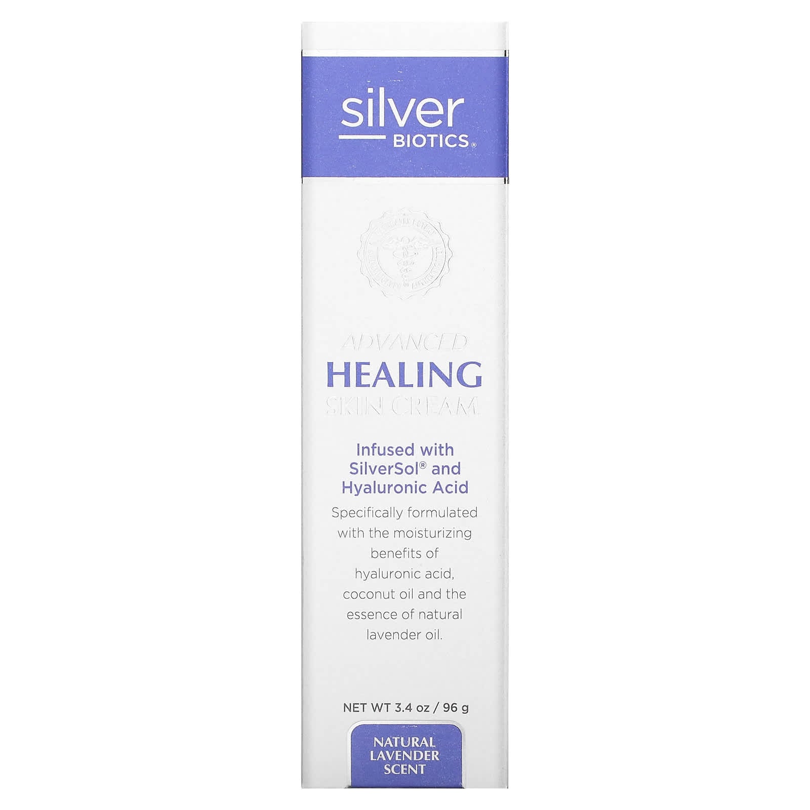 American Biotech Labs, Silver Biotics, Advanced Healing Skin Cream Lavender Scented, 3.4 oz UPC 831060004758