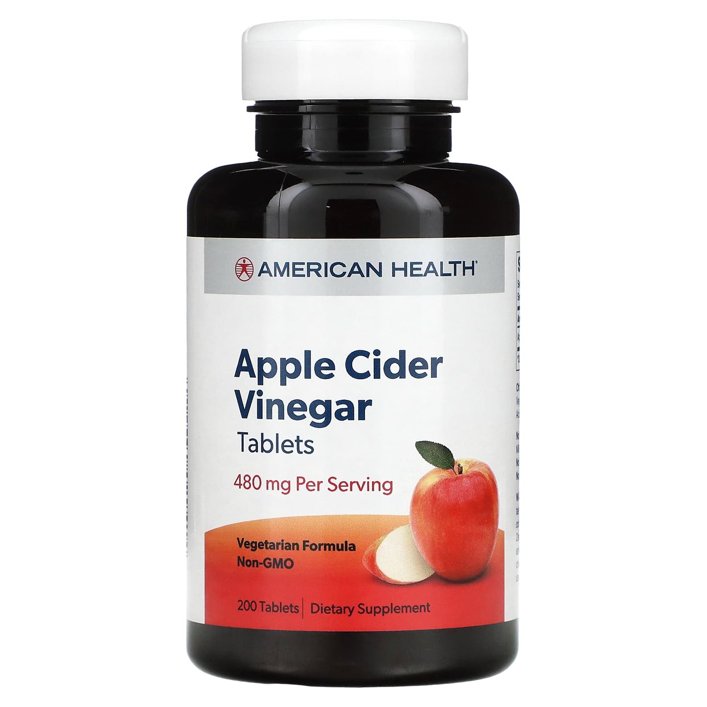 American Health, Apple Cider Vinegar 480mg, 200 Tablets UPC 076630029414 | Hilife Vitamins