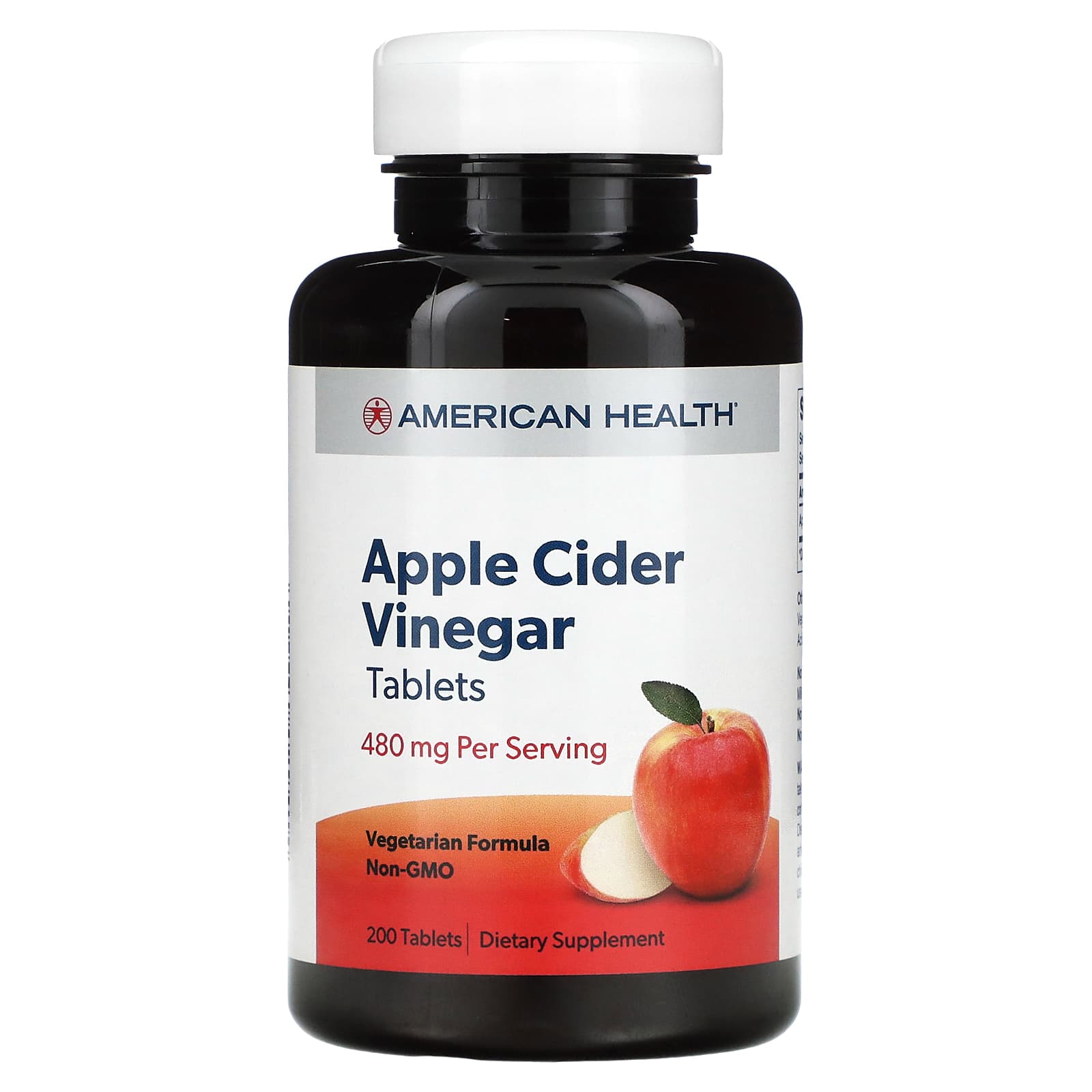American Health, Apple Cider Vinegar 480mg, 200 Tablets UPC 076630029414 | Hilife Vitamins