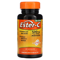 American Health, Ester-C w/Citrus Bioflavonoids 500mg, 60 Capsules UPC 076630169608 | Hilife Vitamins