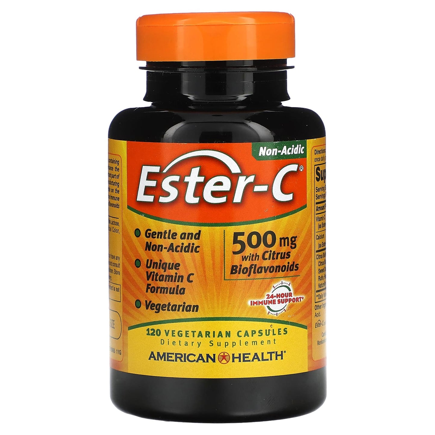 American Health, Ester-C w/Citrus Bioflavonoids 500mg, 120 Vegetarian Capsules UPC 076630169660 | Hilife Vitamins