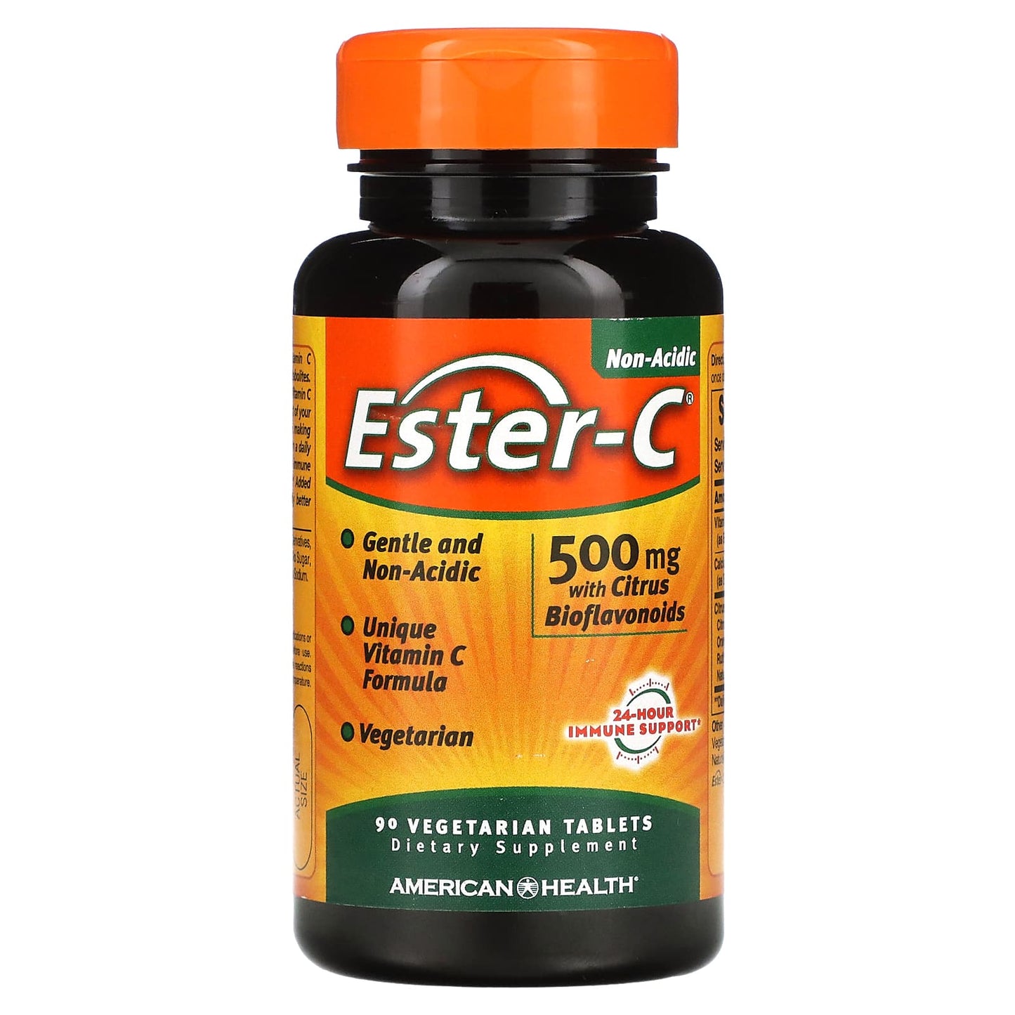 American Health, Ester-C w/Citrus Bioflavonoids 500mg, 90 Tab Vegi Tablets UPC 076630169714 | Hilife Vitamins