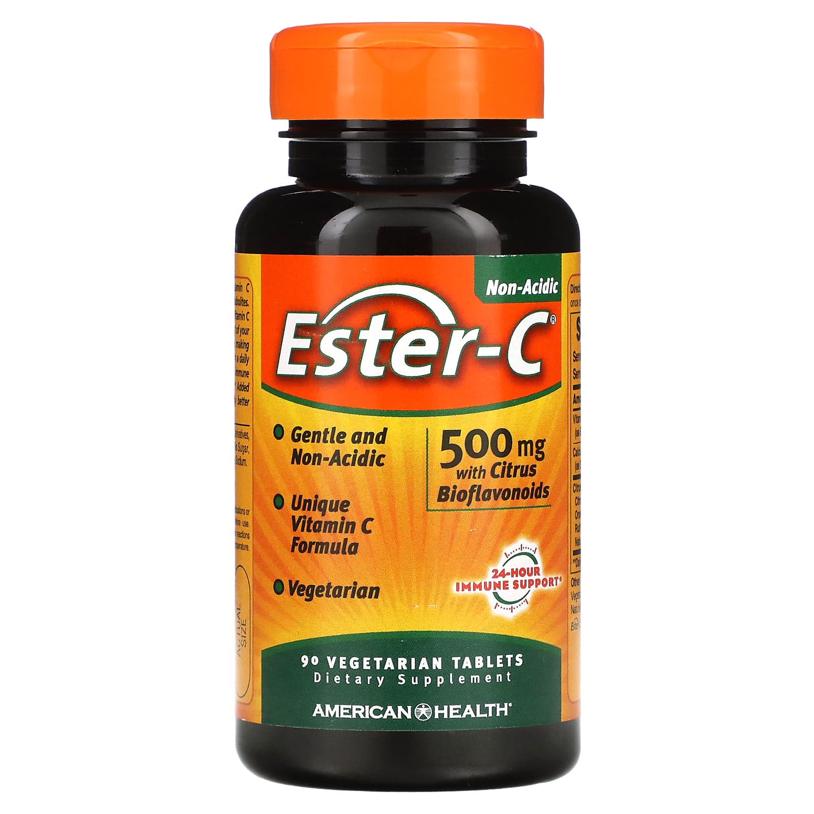 American Health, Ester-C w/Citrus Bioflavonoids 500mg, 90 Tab Vegi Tablets UPC 076630169714 | Hilife Vitamins