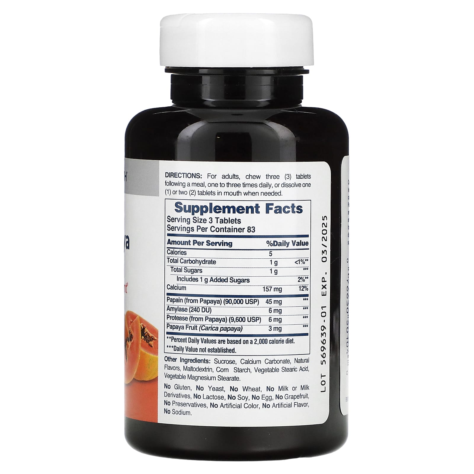 American Health, Papaya Enzyme Original Chewable, 250 Tablets UPC 076630501040 | Hilife Vitamins