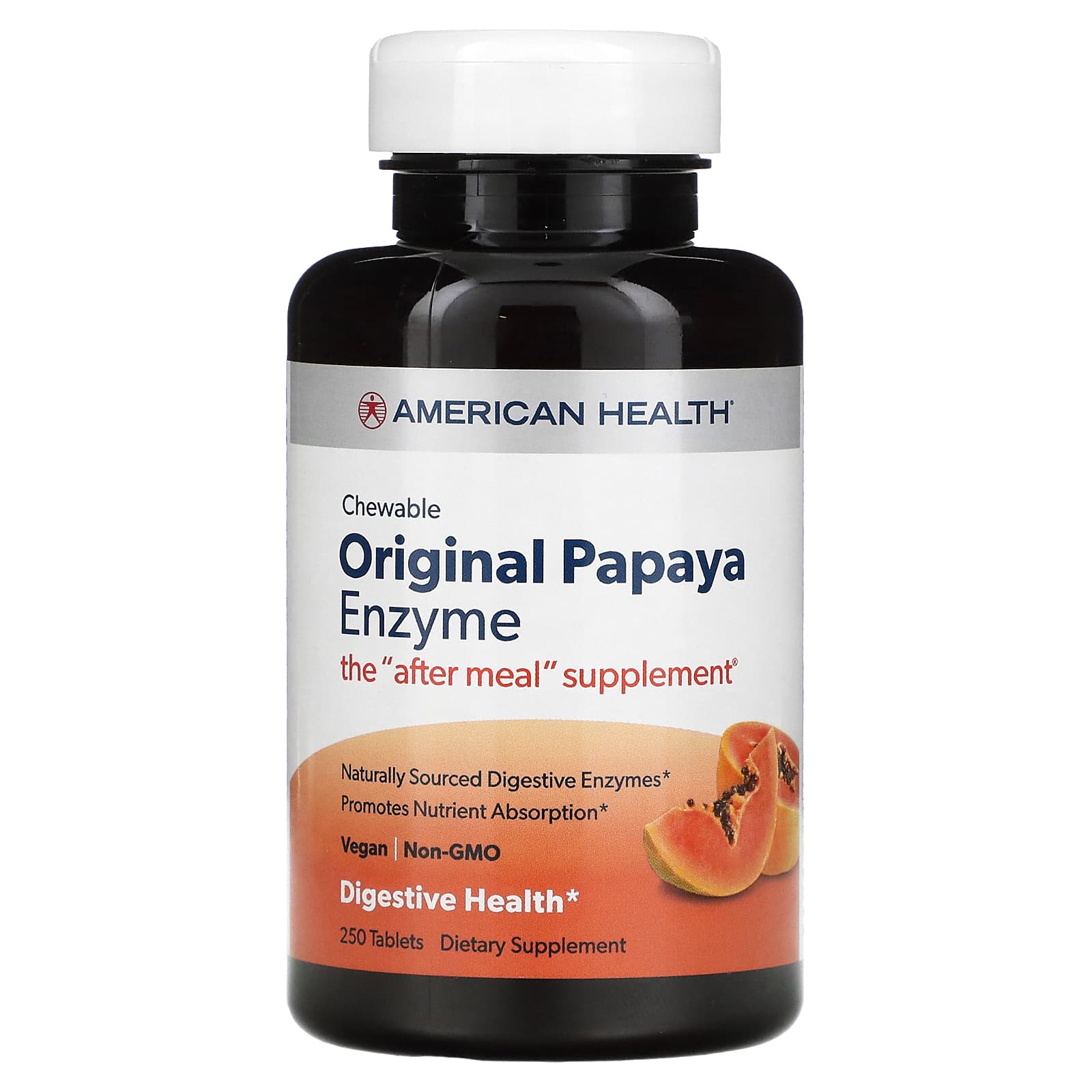 American Health, Papaya Enzyme Original Chewable, 250 Tablets UPC 076630501040 | Hilife Vitamins