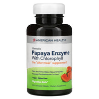 American Health, Papaya Enzyme w/Chlorophyll Chewable, 250 Tablets UPC 076630503044 | Hilife Vitamins