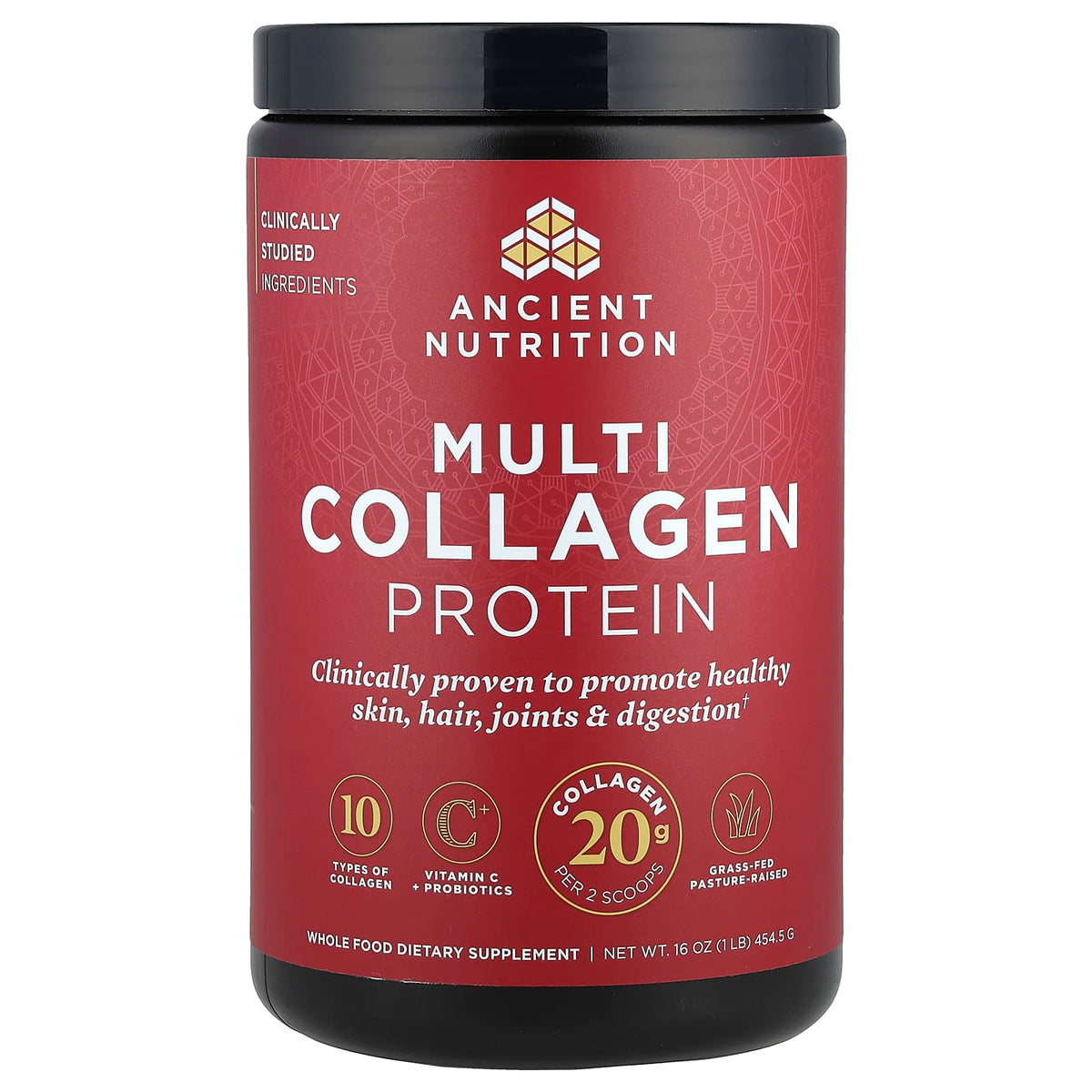 Ancient Nutrition, Multi Collagen Protein Powder, 16 oz (454.5 g) UPC 858109006115 | Hilife Vitamins