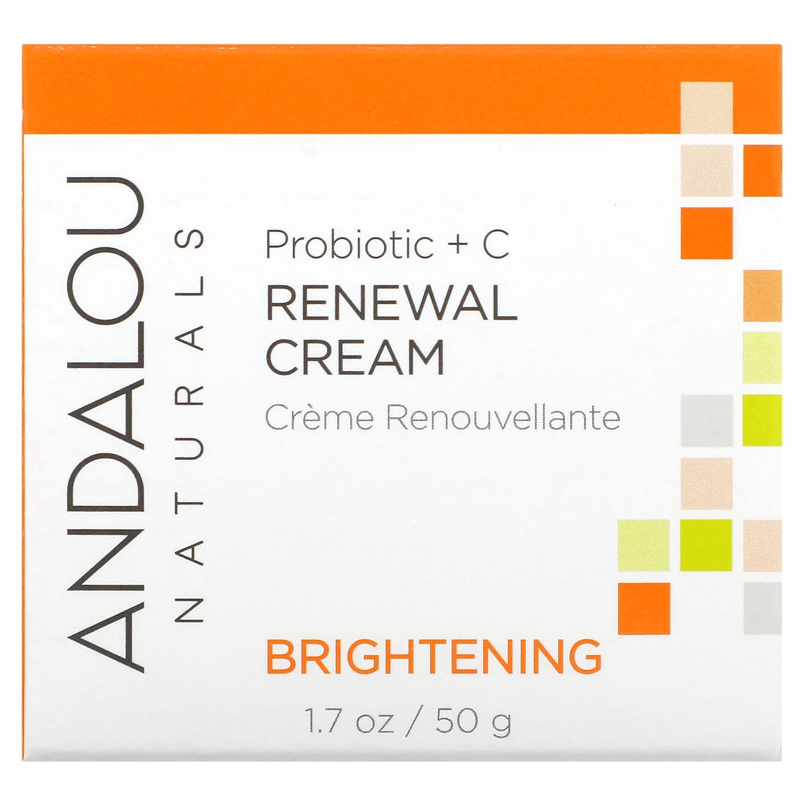 Andalou Naturals, Renewal Cream, Probiotic + C, Brightening, 1.7 fl oz (50 ml) UPC 859975002300 | Hilife Vitamins