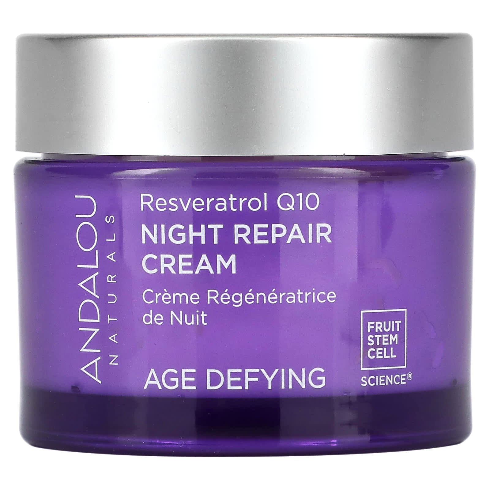 Andalou Naturals, Night Repair Cream, Resveratrol Q10, 1.7 oz (50 g) UPC 859975002317 | Hilife Vitamins