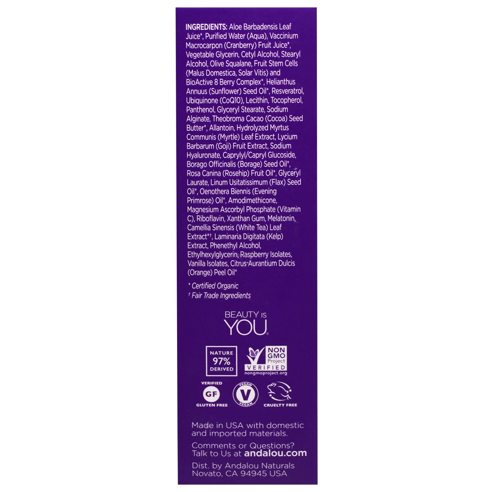 Andalou Naturals, Revitalize Serum, Age Defying, 1.1 fl oz (32 ml) UPC 859975002331 | Hilife Vitamins