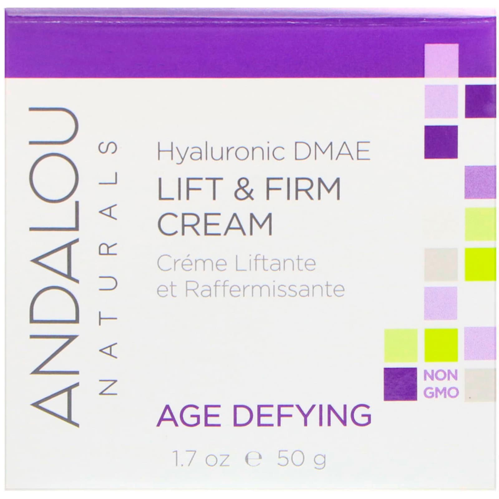 Andalou Naturals, Lift & Firm Cream, Hyaluronic DMAE, Age Defying, 1.7 Oz UPC 859975002492 | Hilife Vitamins