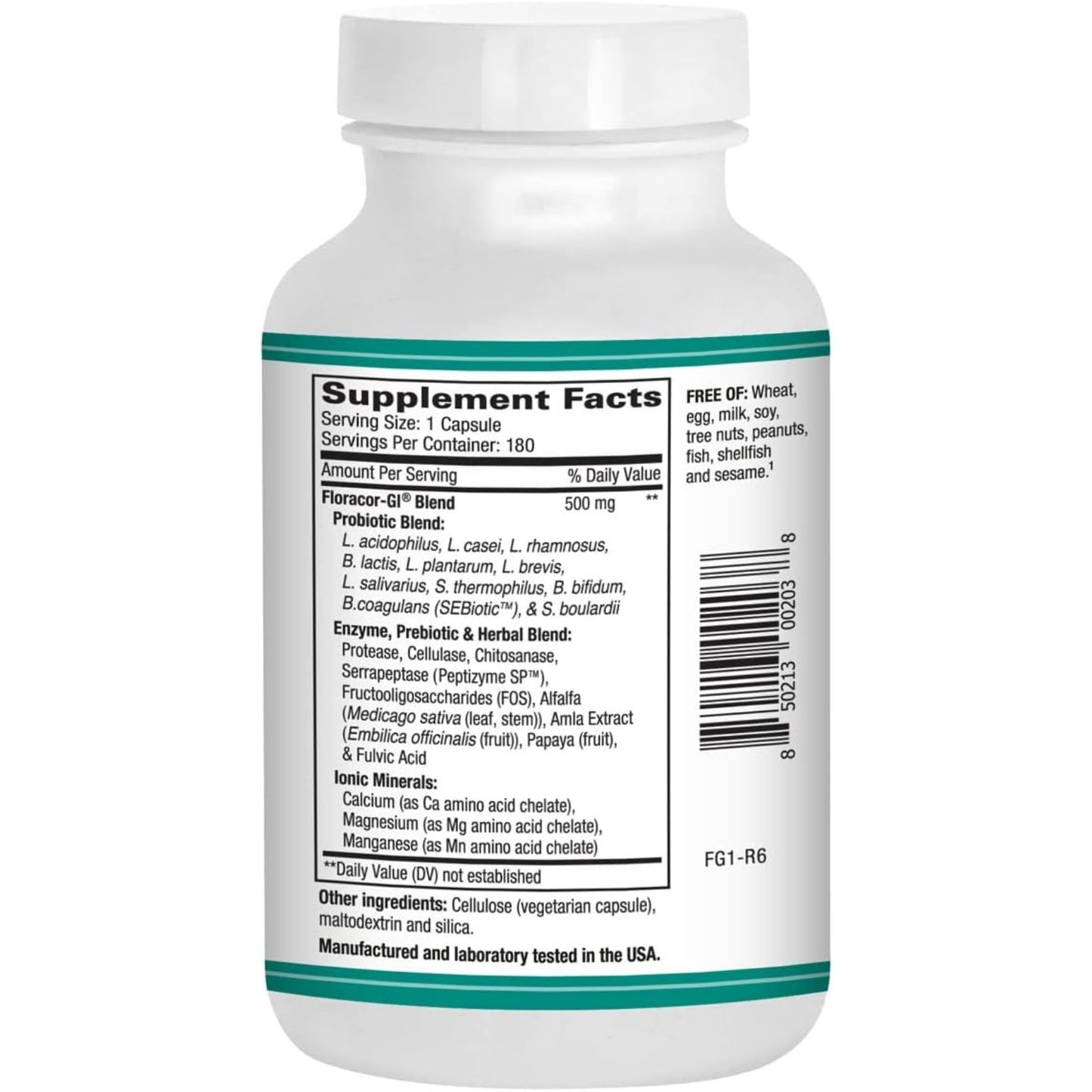 AST Enzymes, Floracor-GI®, 180 Vegetarian Capsules UPC 850213002038 | Hilife Vitamins