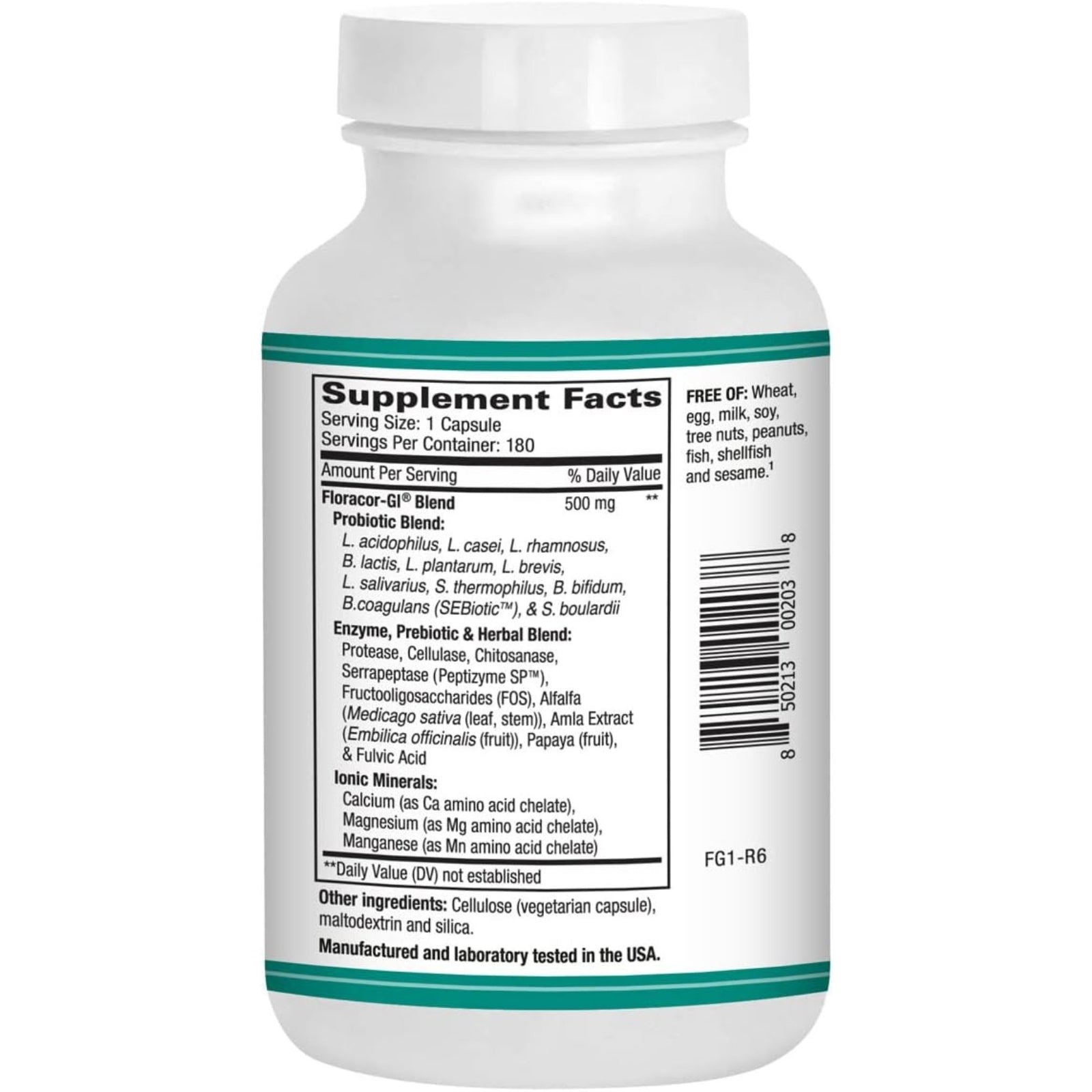 AST Enzymes, Floracor-GI®, 180 Vegetarian Capsules UPC 850213002038 | Hilife Vitamins