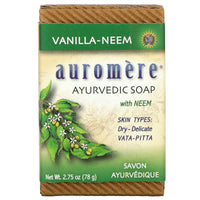 Auromere Imports, Ayurvedic Bar Soap Vanilla-Neem, 2.75 Oz UPC 027275400045 | HiLife Vitamins
