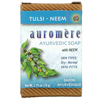 Auromere Imports, Ayurvedic Bar Soap Tulsi-Neem, 2.75 Oz UPC 027275400106 | HiLife Vitamins