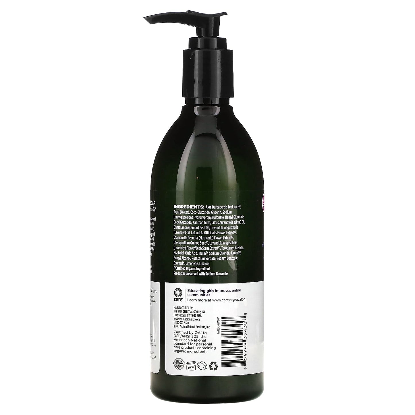 Avalon Organics, Glycerin Hand Soap Lavender, 12 Oz UPC 654749354308 | HiLife Vitamins
