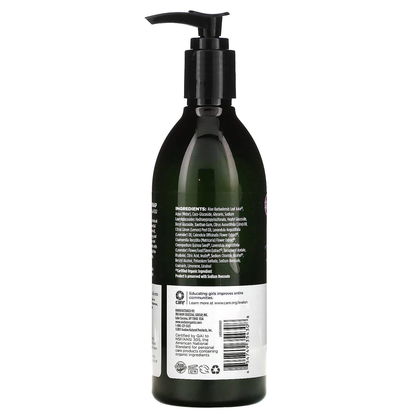 Avalon Organics, Glycerin Hand Soap Lavender, 12 Oz UPC 654749354308 | HiLife Vitamins