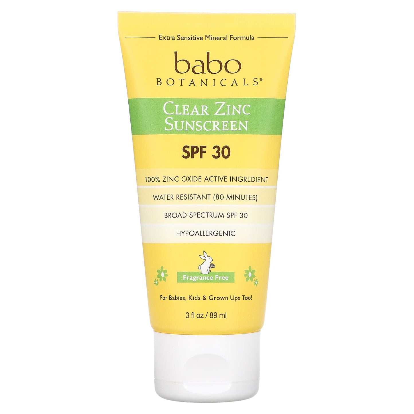 Babo Botanicals, 30 SPF Clear Zinc Sun Screen Lotion Unscented, 3 Oz UPC 899248002910 | Hilife Vitamins