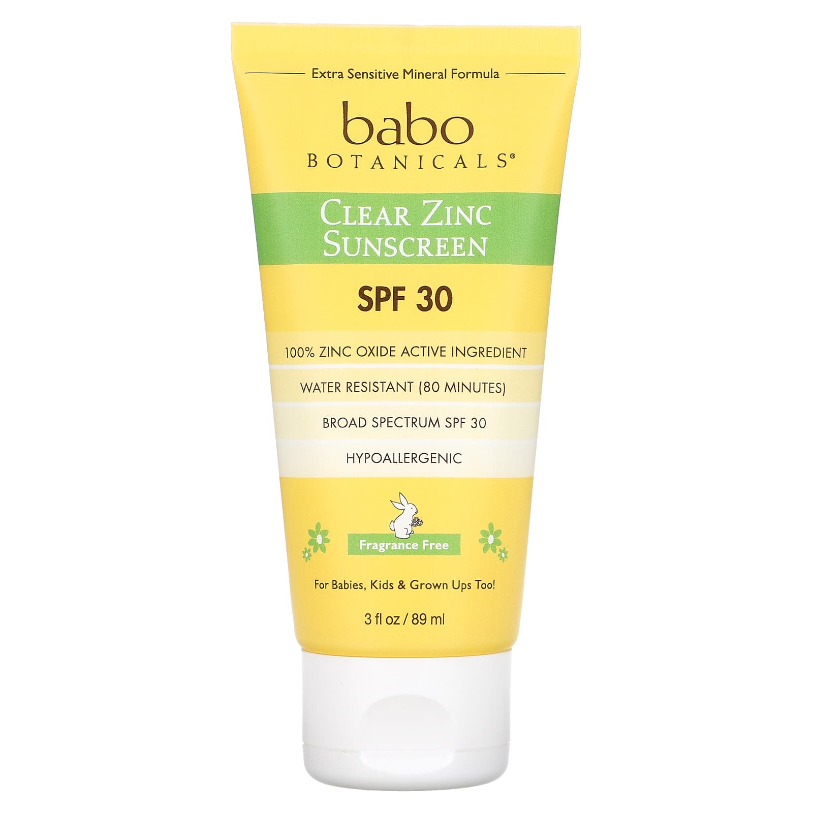 Babo Botanicals, 30 SPF Clear Zinc Sun Screen Lotion Unscented, 3 Oz UPC 899248002910 | Hilife Vitamins