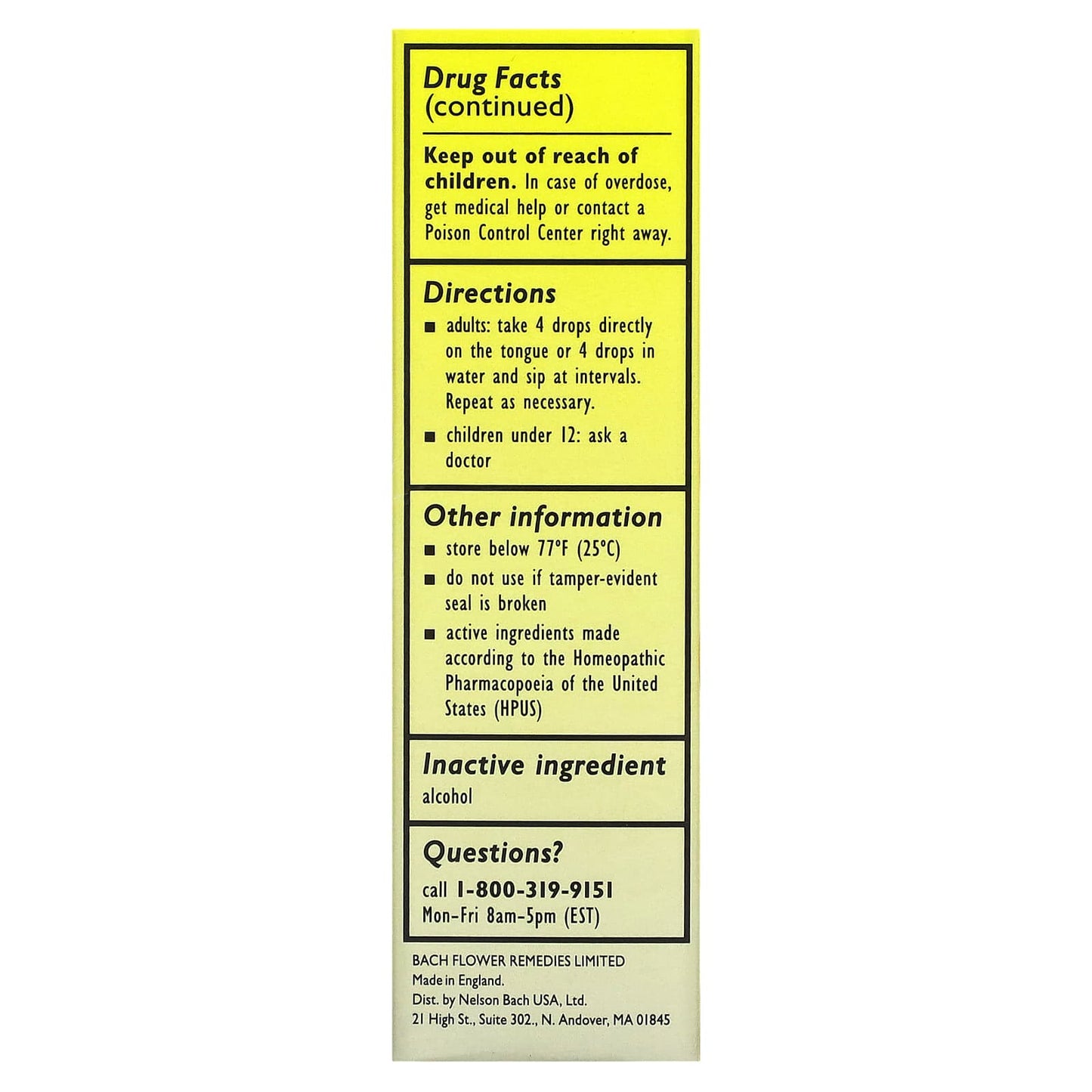 Bach Flower, Rescue Remedy Flower Essence, .7 Oz UPC 741273003922 | Hilife Vitamins