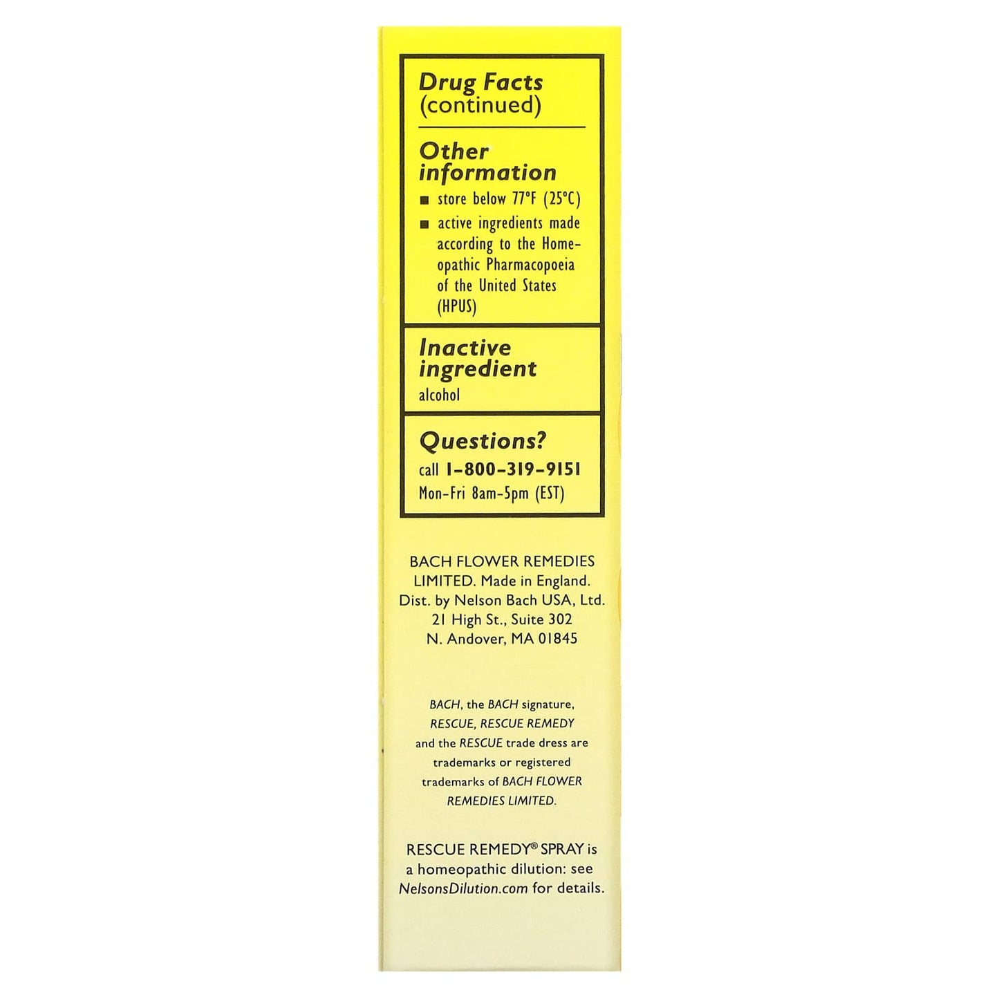 Bach Flower, Rescue Remedy Spray, 20 Liquid UPC 741273013952 | Hilife Vitamins