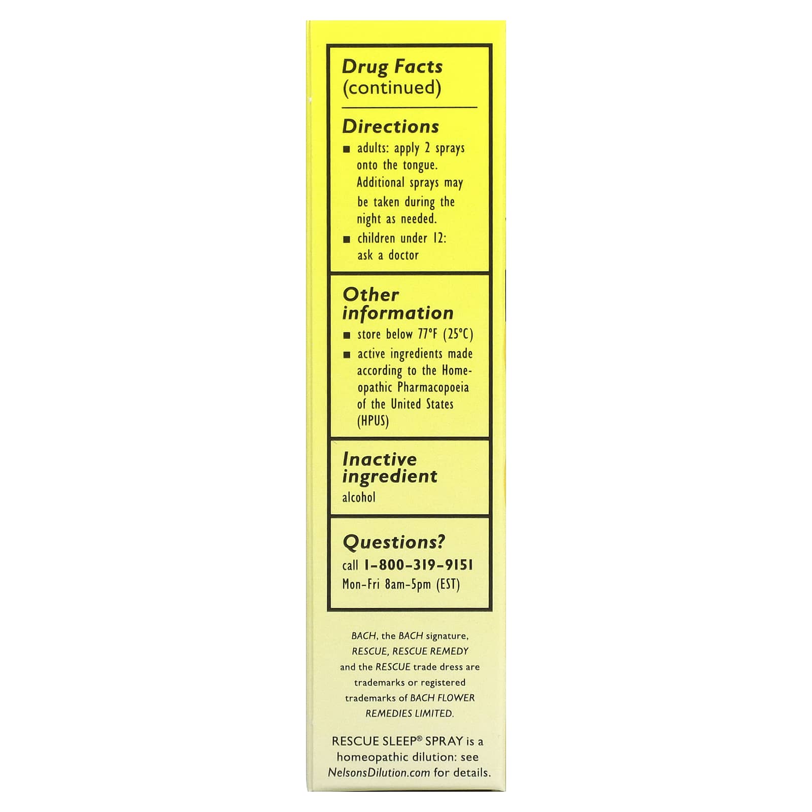 Bach Flower, Rescue Sleep, 20 Liquid UPC 741273014492 | Hilife Vitamins
