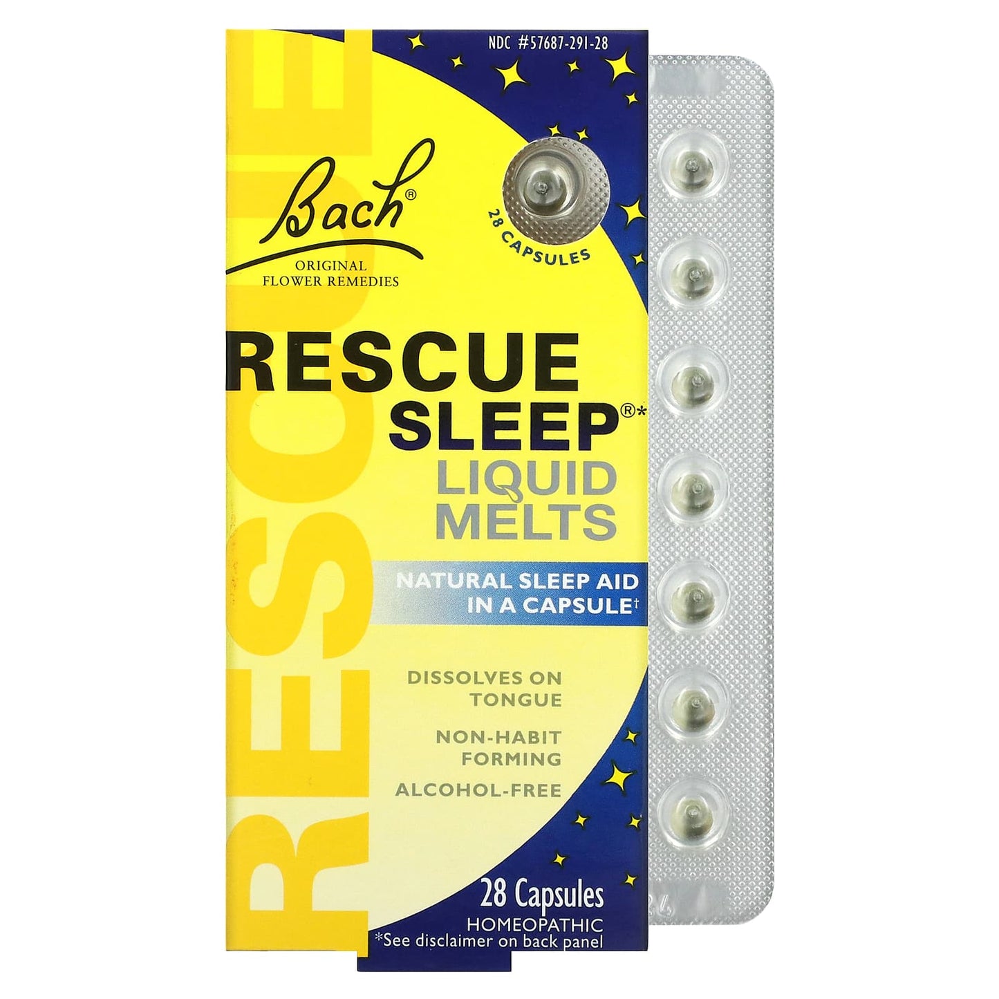 Bach Flower, Rescue Sleep Liquid Melts, 28 Capsules UPC 741273015284 | Hilife Vitamins