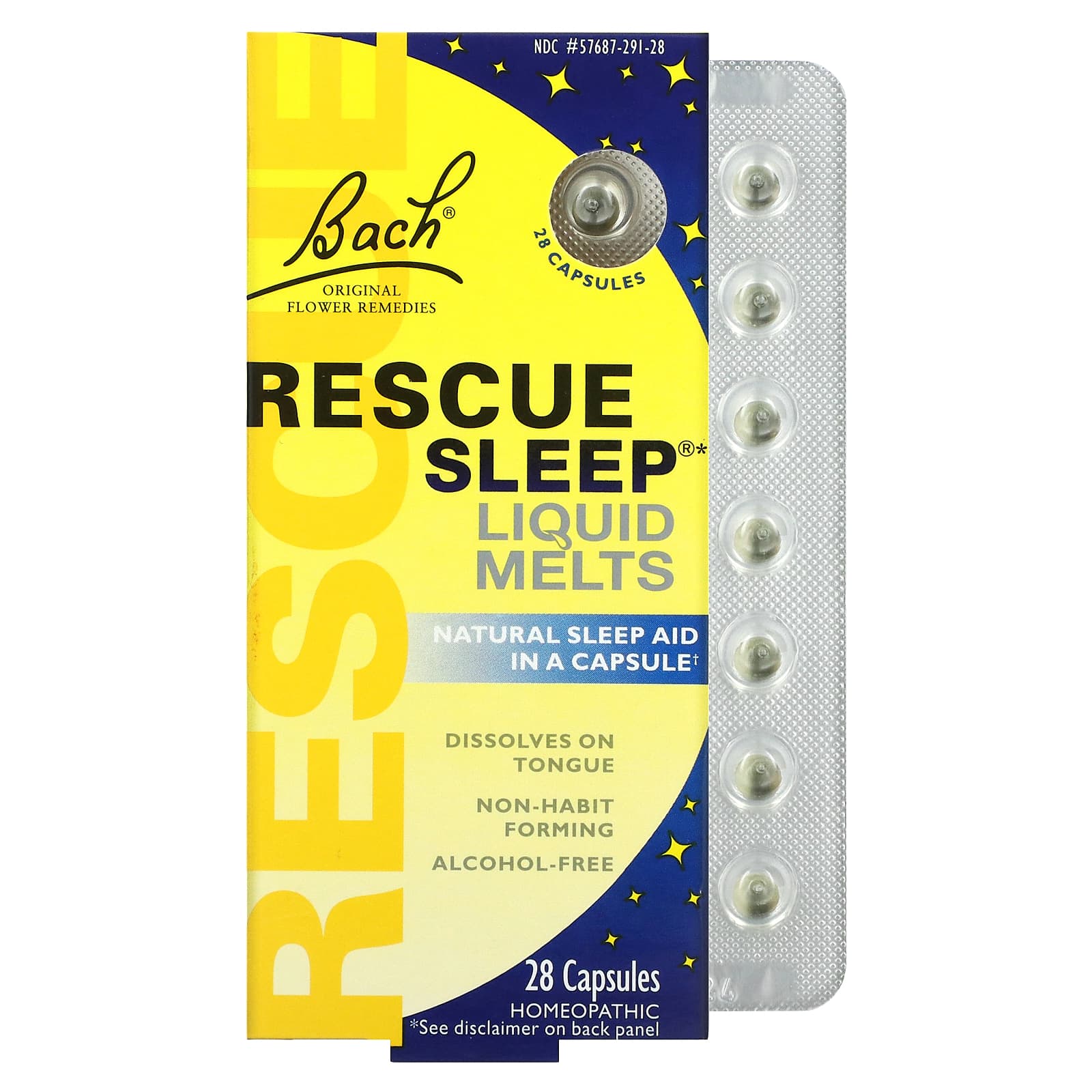 Bach Flower, Rescue Sleep Liquid Melts, 28 Capsules UPC 741273015284 | Hilife Vitamins