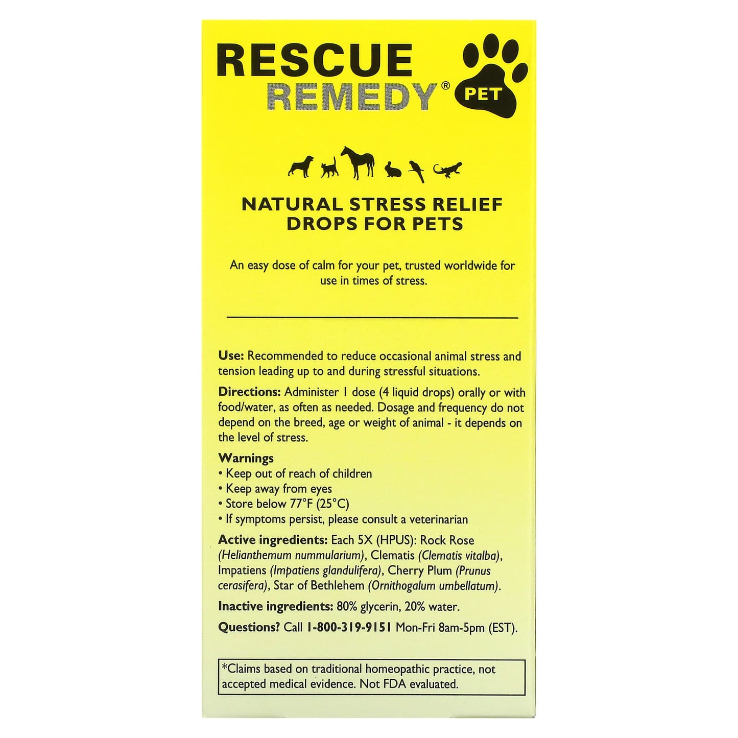 Bach Flower, Rescue Remedy Pet, .7 oz Liquid UPC 741273015314 | Hilife Vitamins