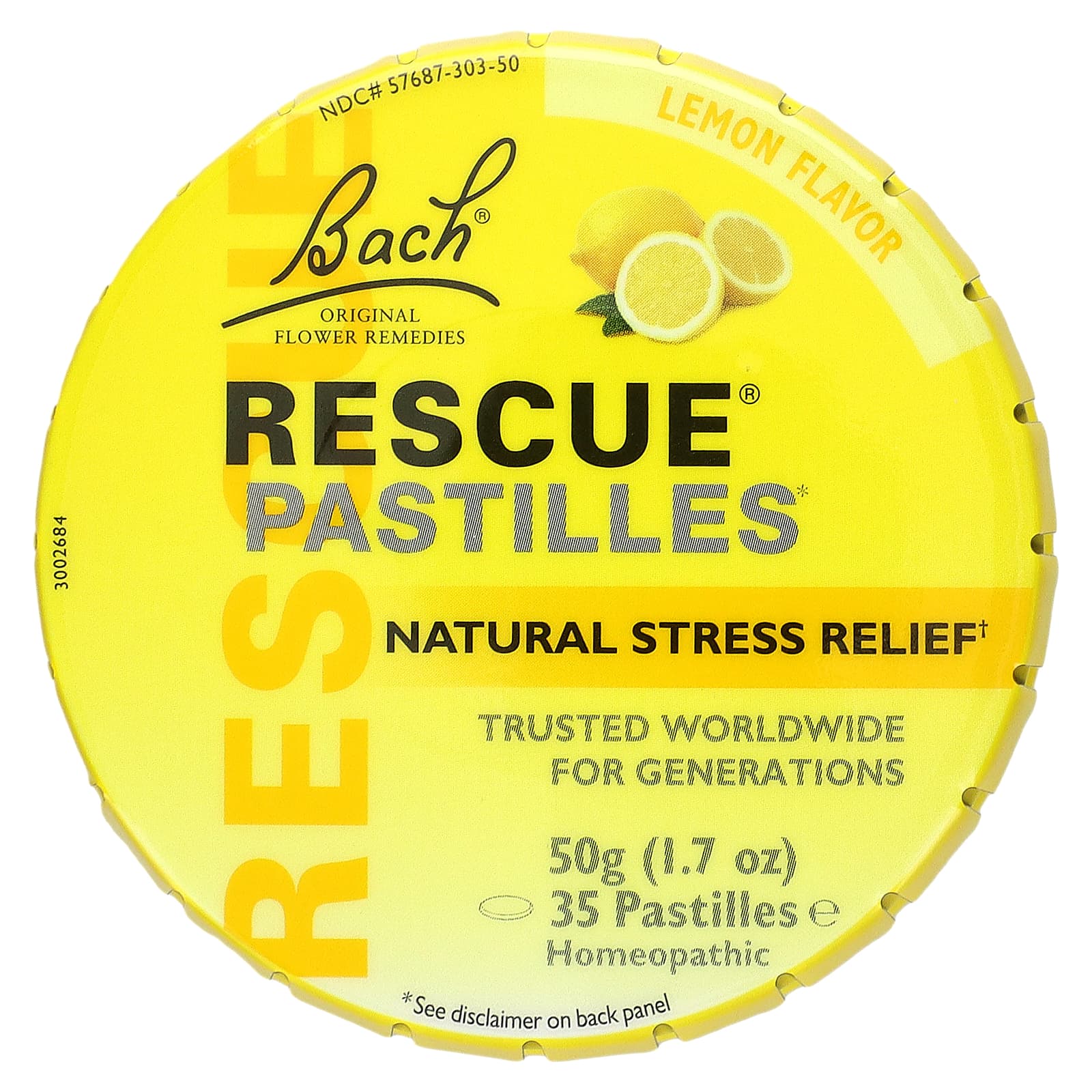 Bach Flower, Rescue Pastilles Tin Lemon, 1.7 Oz Pastilles UPC 741273015727 | Hilife Vitamins