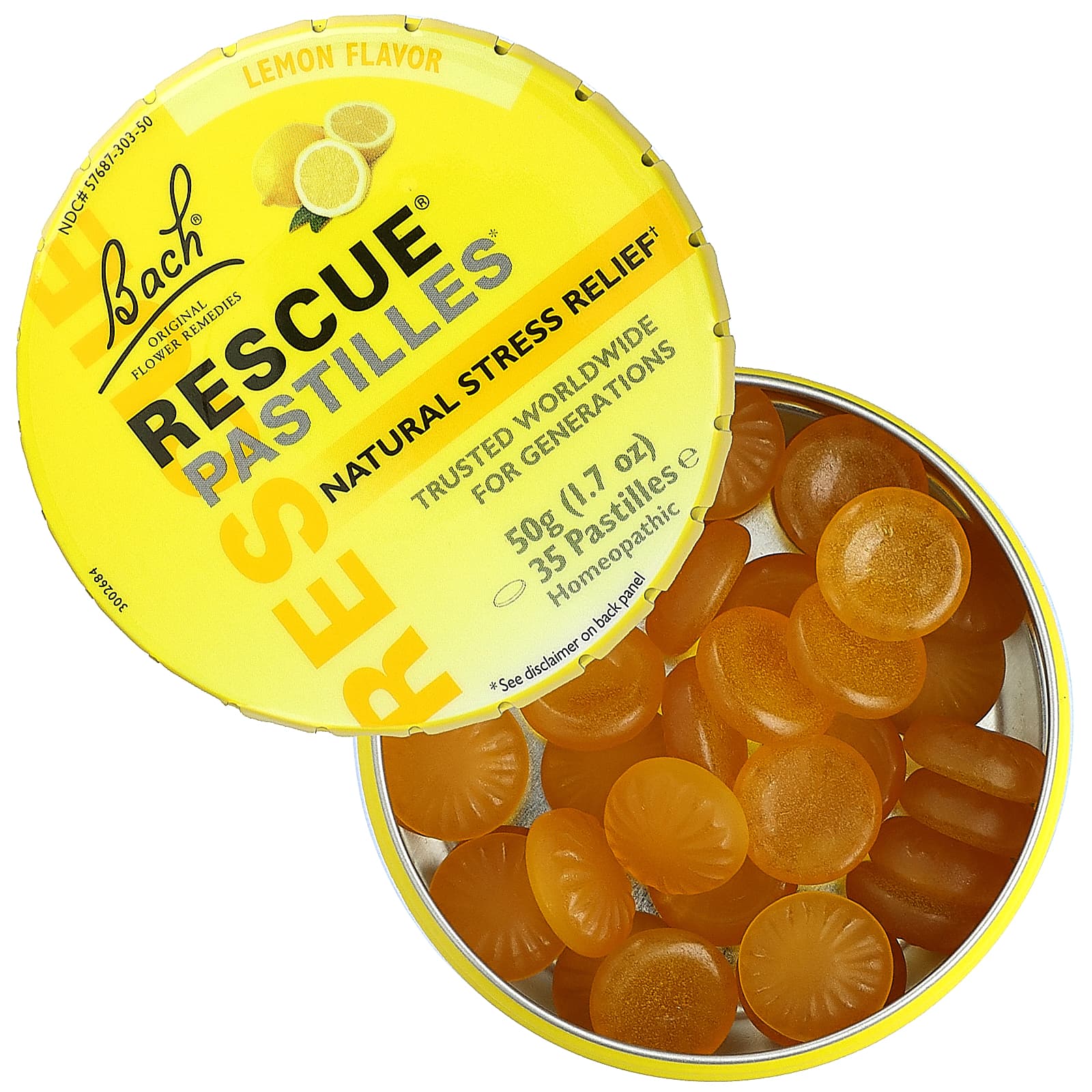 Bach Flower, Rescue Pastilles Tin Lemon, 1.7 Oz Pastilles UPC 741273015727 | Hilife Vitamins