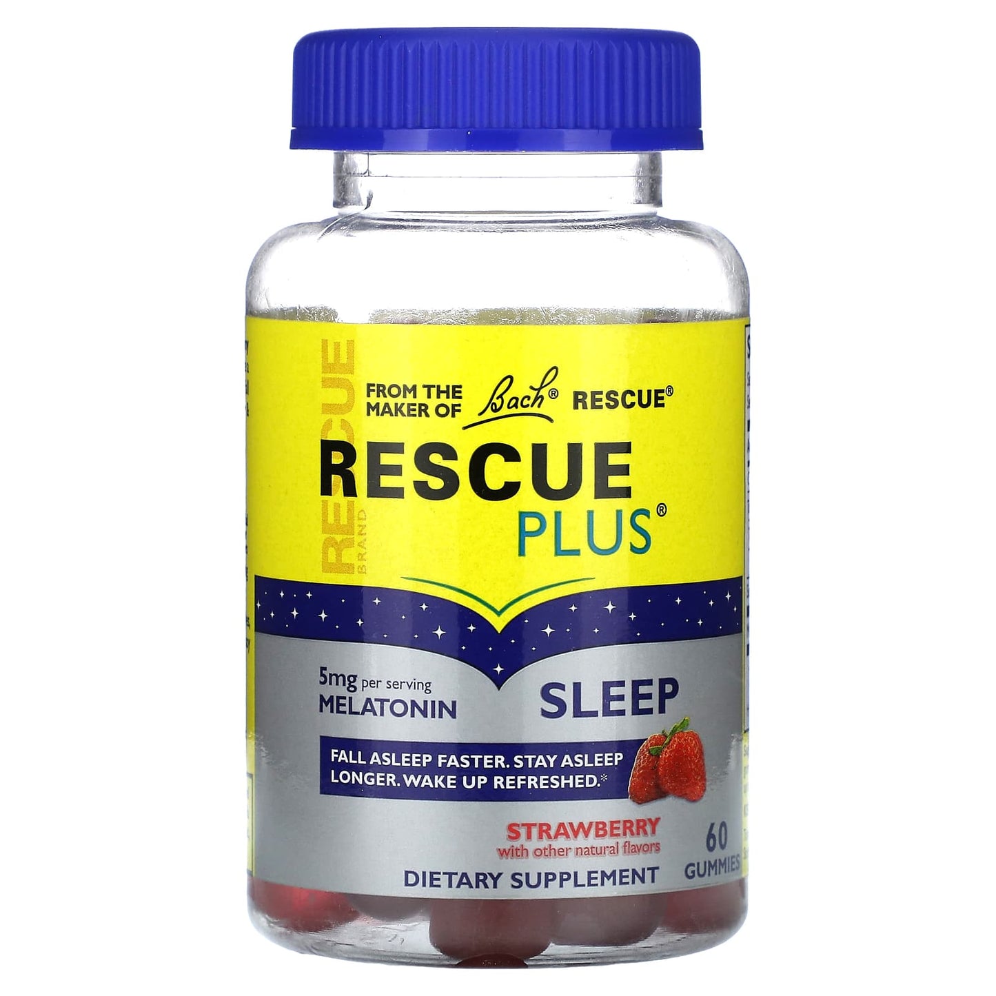 Bach Flower, Rescue Plus Sleep 2.5mg Natural Strawberry Gummy, 60 UPC 741273015789 | Hilife Vitamins