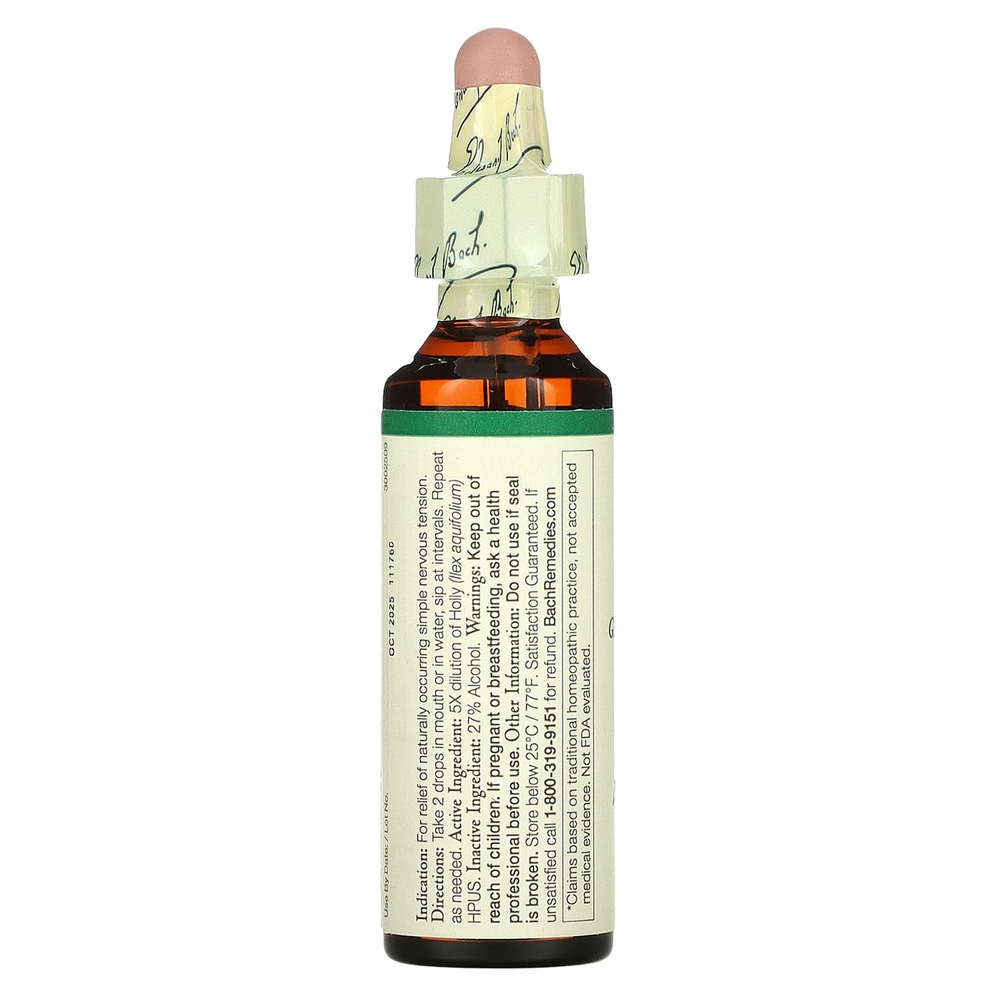 Bach Flower, Flower Essence Holly, .7 oz Liquid UPC 741273205517 | Hilife Vitamins