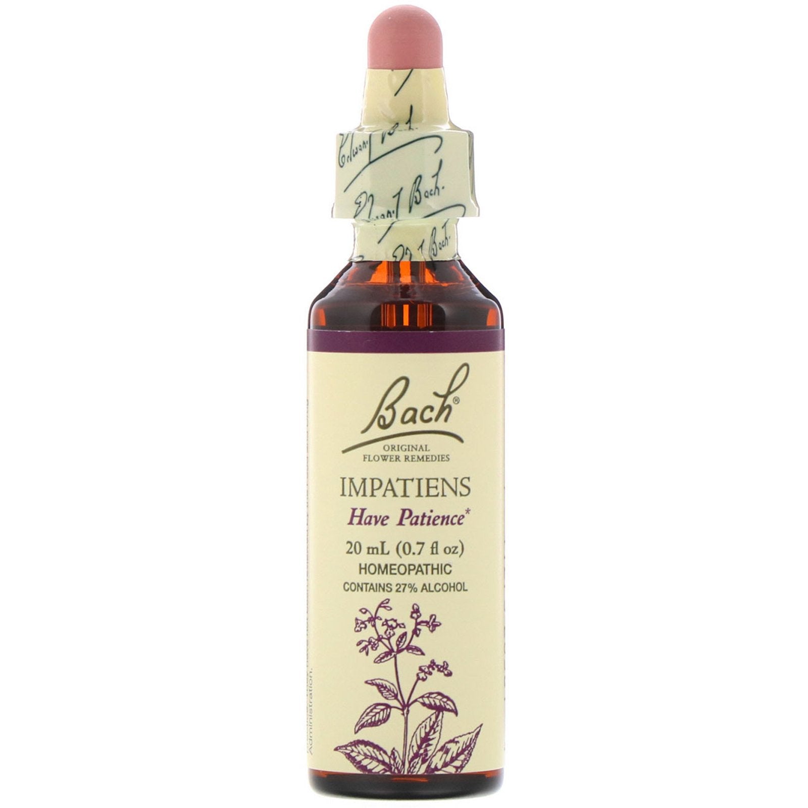 Bach Flower, Flower Essence Impatiens, .7 Oz - 741273205814 | Hilife Vitamins