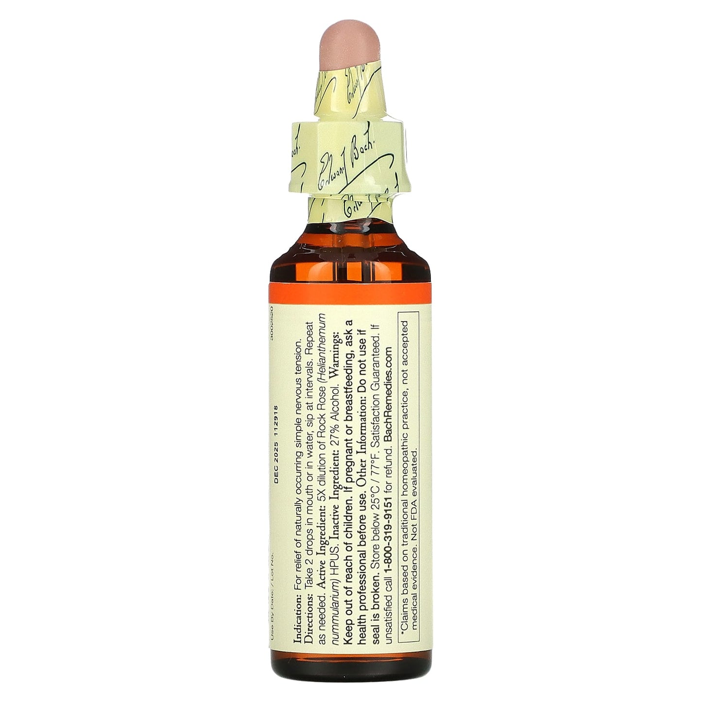 Bach Flower, Flower Essence Rock Rose, .7 oz Liquid UPC 741273206613 | Hilife Vitamins