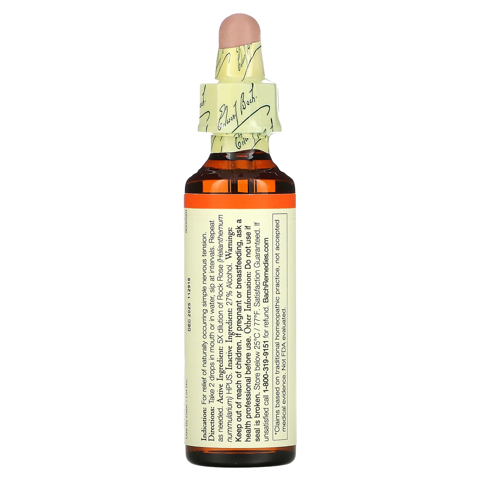 Bach Flower, Flower Essence Rock Rose, .7 oz Liquid UPC 741273206613 | Hilife Vitamins