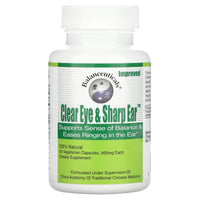 Balanceuticals, Clear Eye & Sharp Ear, 500 mg, 60 Vegetarian Capsules UPC 674756980147 | Hilife Vitamins